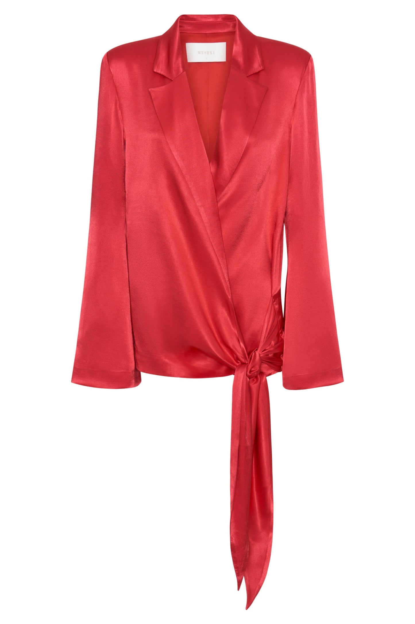 Aspyn Satin Blazer Jacket - Red