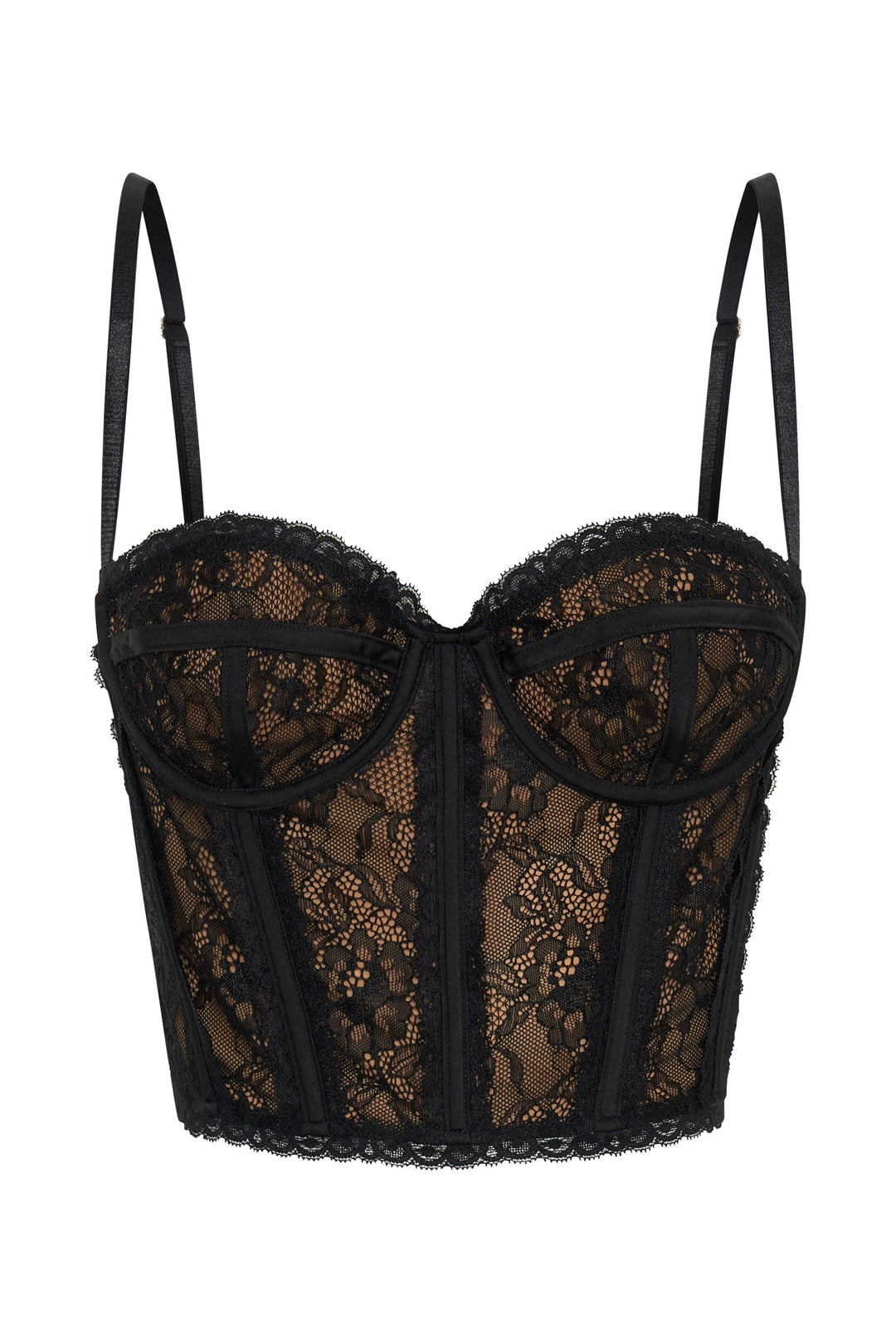 Sansa Lace Bustier - Black- MESHKI U.S