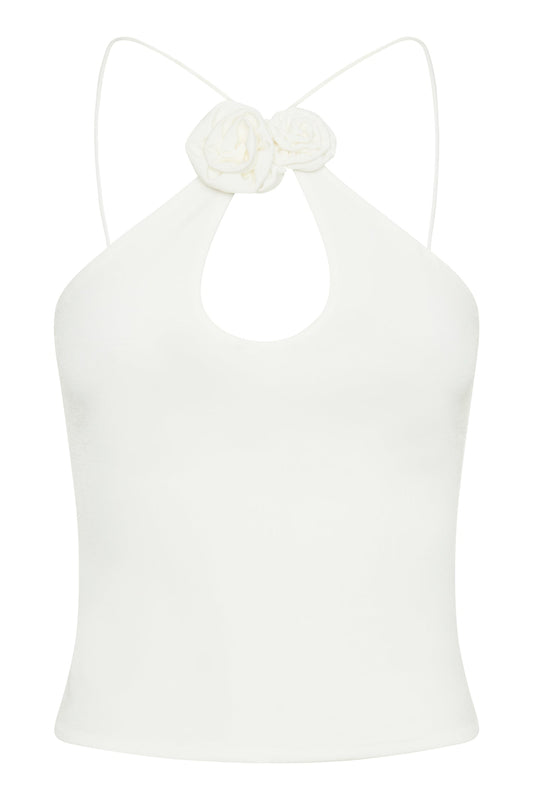 Adeline Rose Halter Top - White