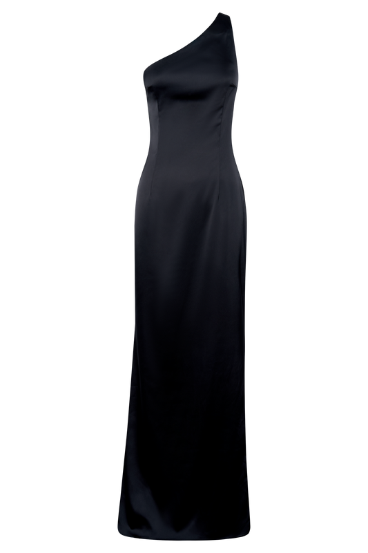 Harper One Shoulder Gown - Black