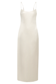 Jacinda Satin Slip Maxi Dress - Ivory - MESHKI