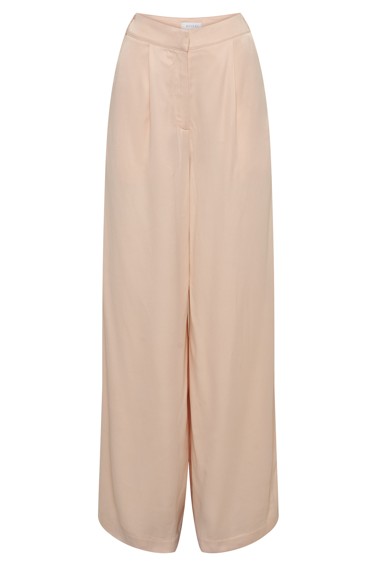 Nour Satin Wide Leg Pant - Apricot