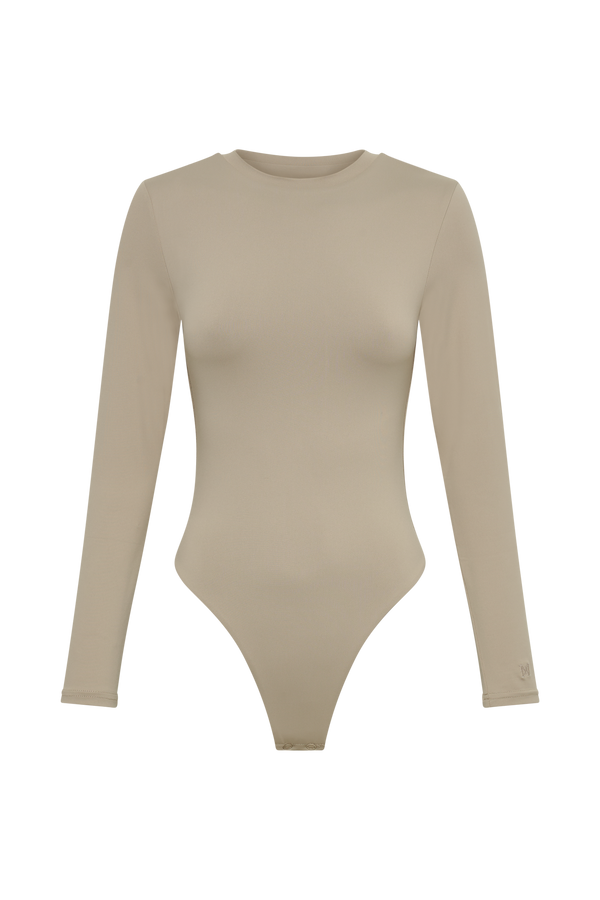 Fitted Long-Sleeve Crew-Neck Bodysuit