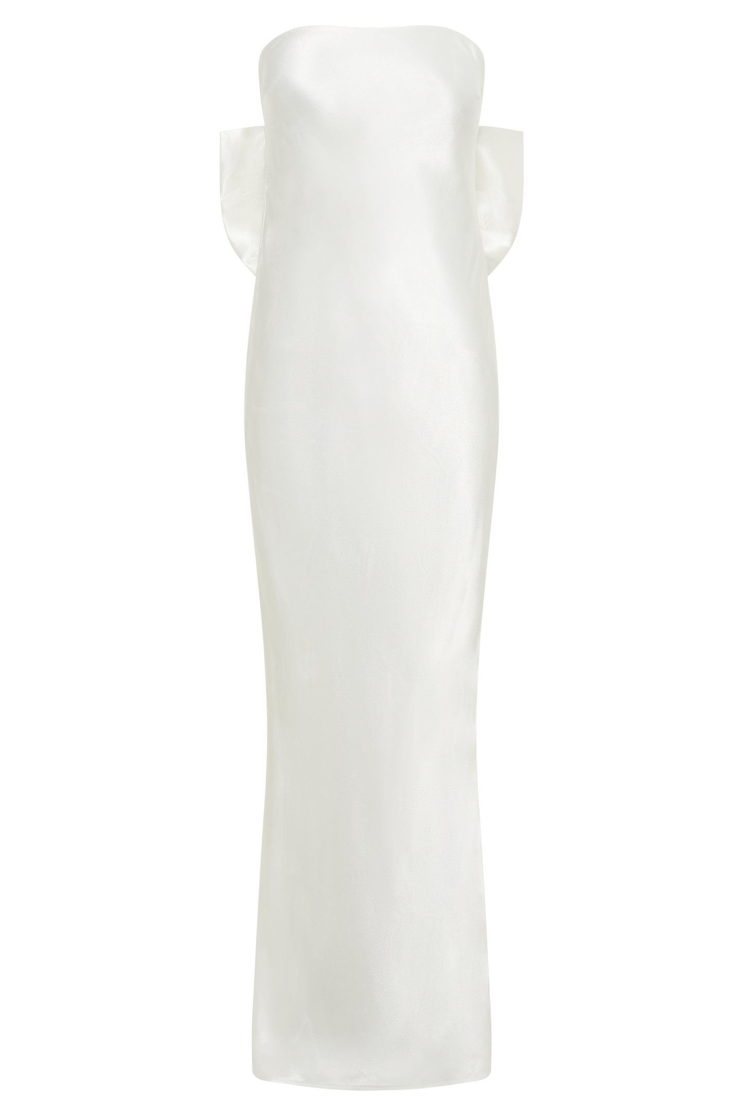 Rochelle Bow Back Satin Maxi Dress - White