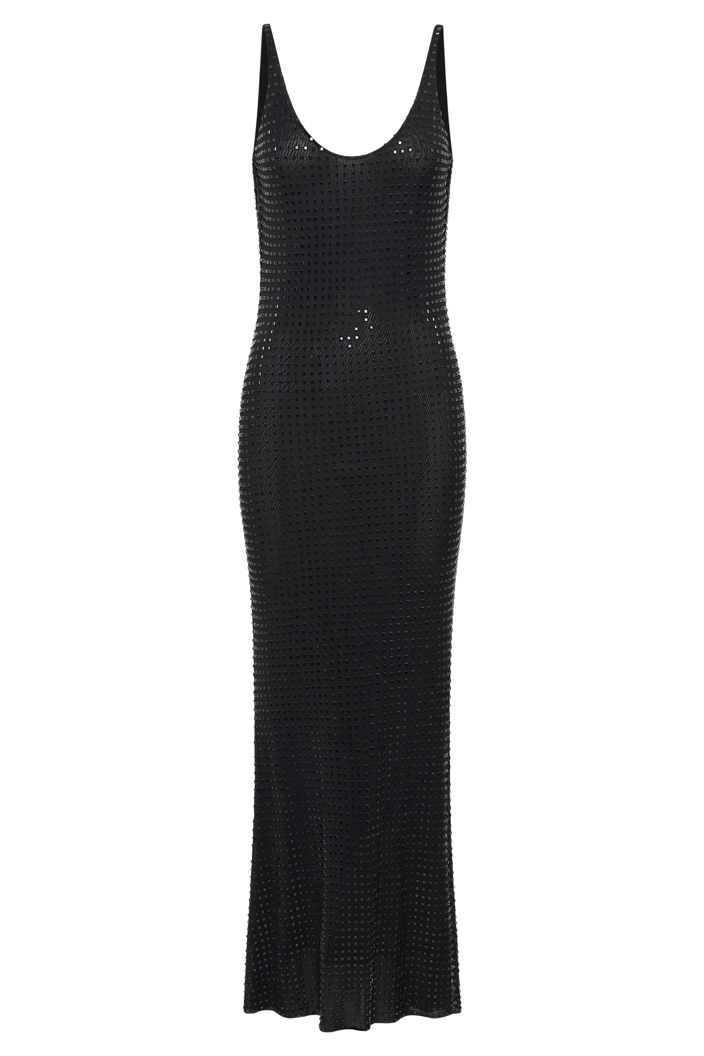 Pam Square Diamante Maxi Dress - Black