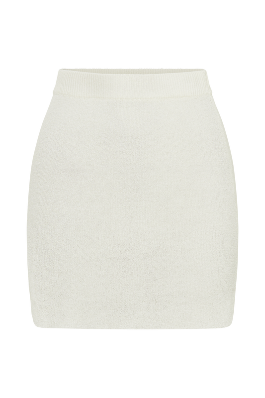 Esme Knit Mini Skirt - White