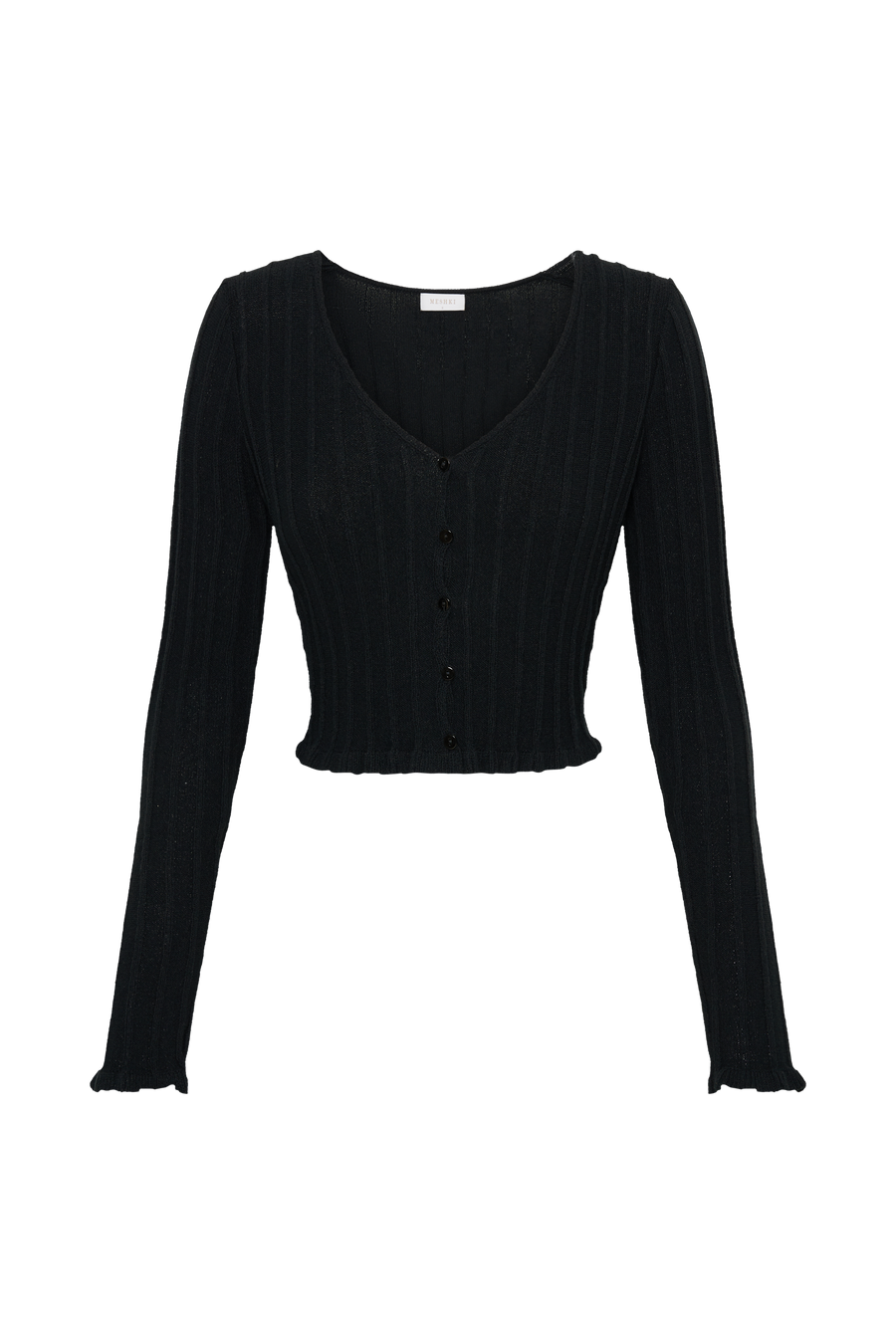 Silvia Long Sleeve Knit Cardigan - Black - MESHKI U.S