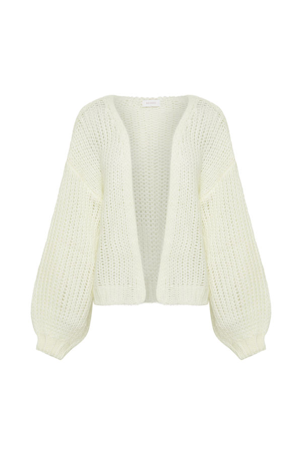 Irina Chunky Knit Cardigan - Ivory - MESHKI U.S