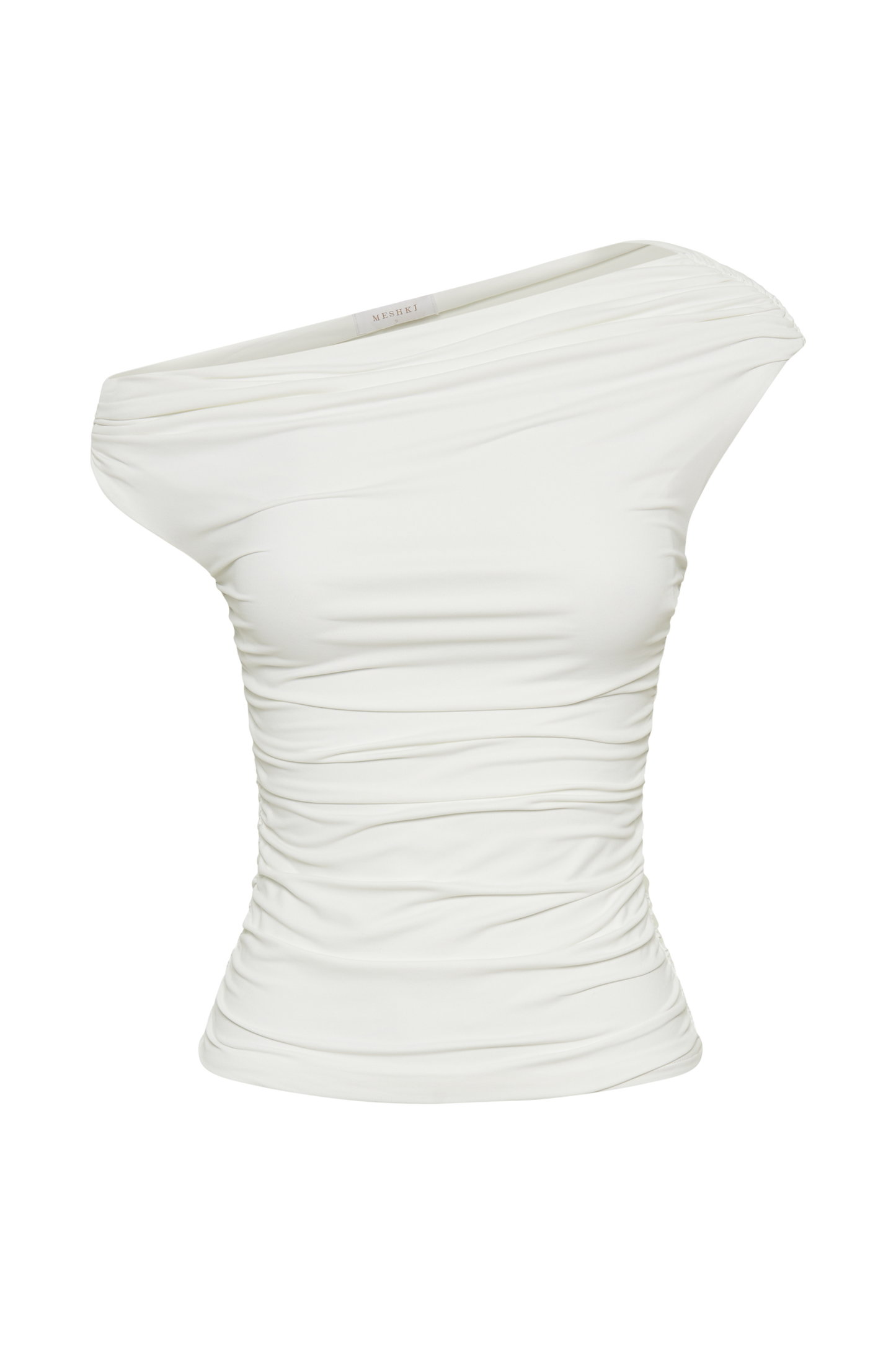 Alayna Recycled Nylon Ruched Top - White