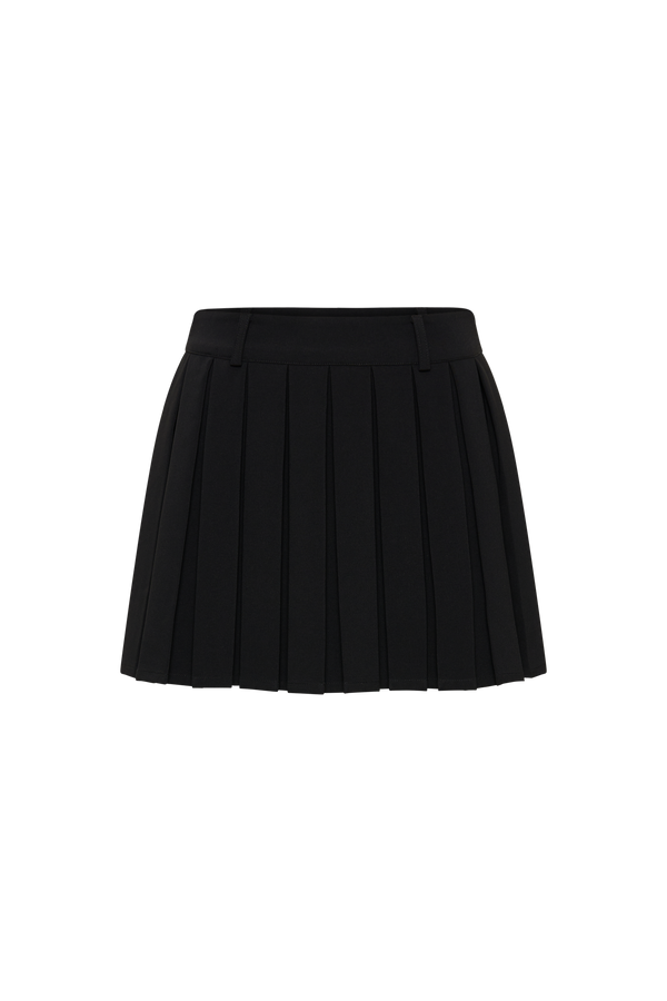 Mura Pleated Mini Skirt - Black - MESHKI U.S