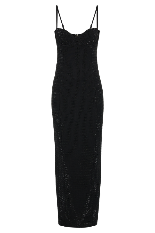 Rafaela Diamante Maxi Dress - Black