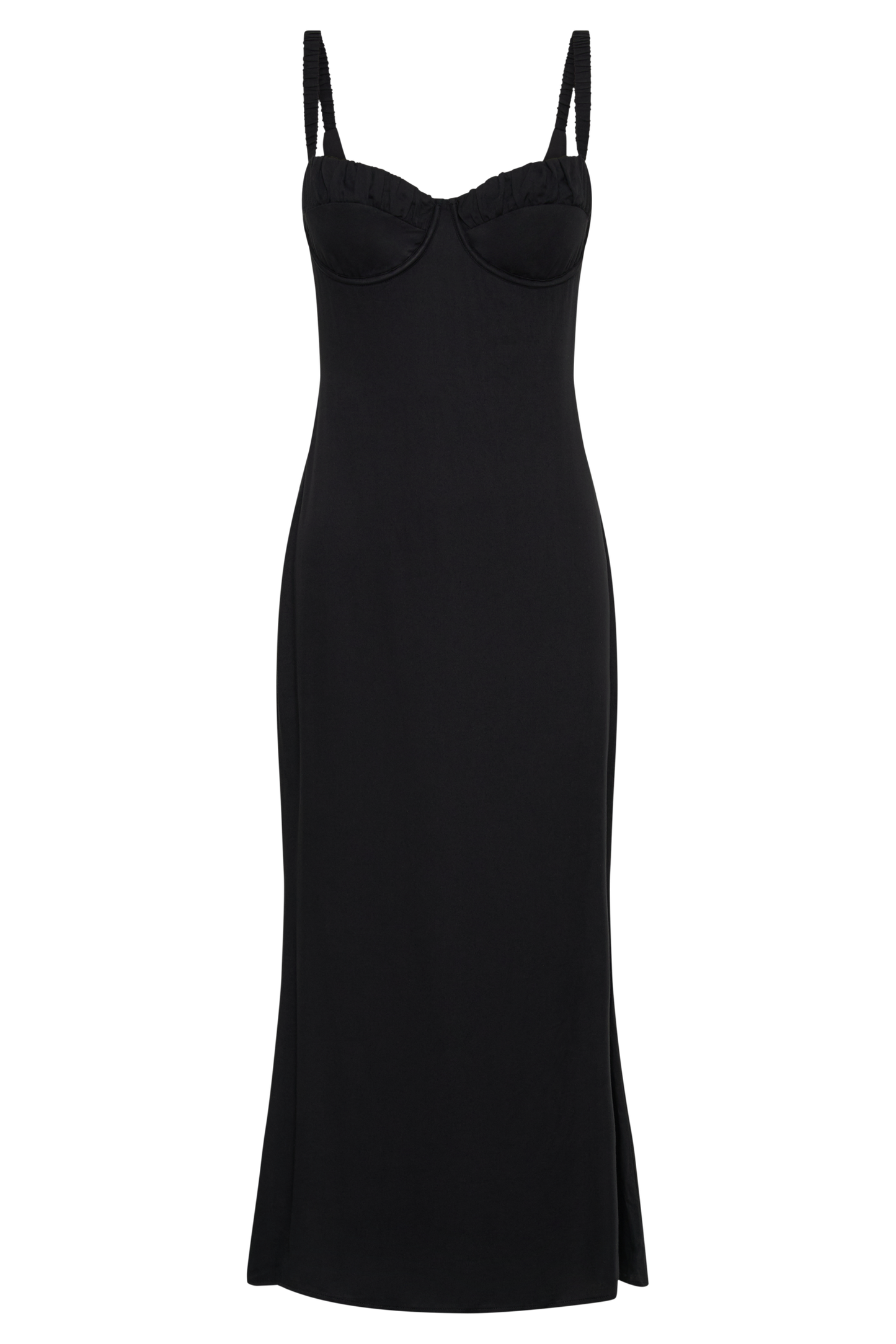 Constance Cupped Midi Dress - Black