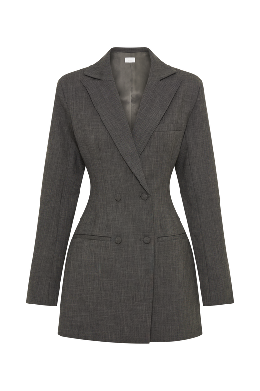 Callahan Textured Blazer Dress - Charcoal