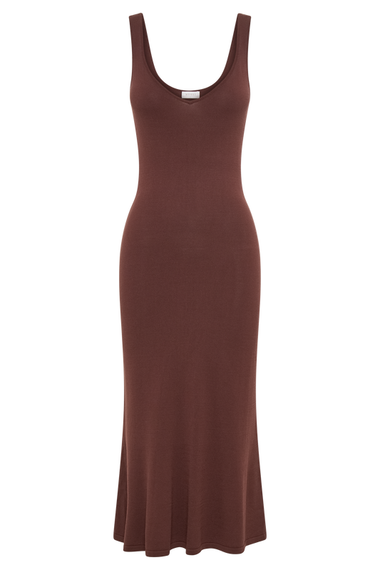 Easton Knit Midi Dress - Dark Chocolate