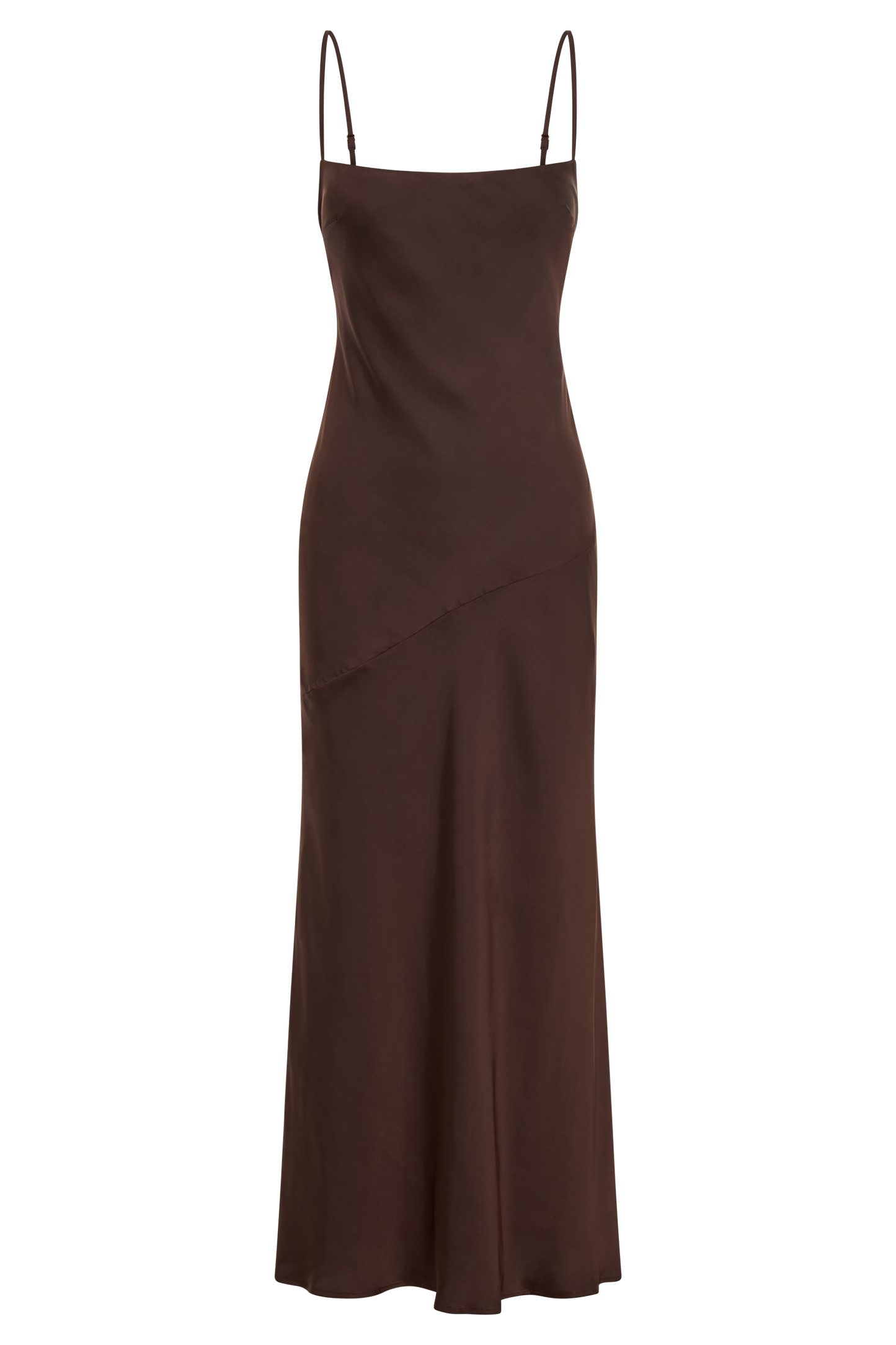 Brynlee Low Back Satin Maxi Dress - Dark Chocolate