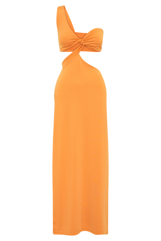 Solana One Shoulder Maxi Dress - Orange