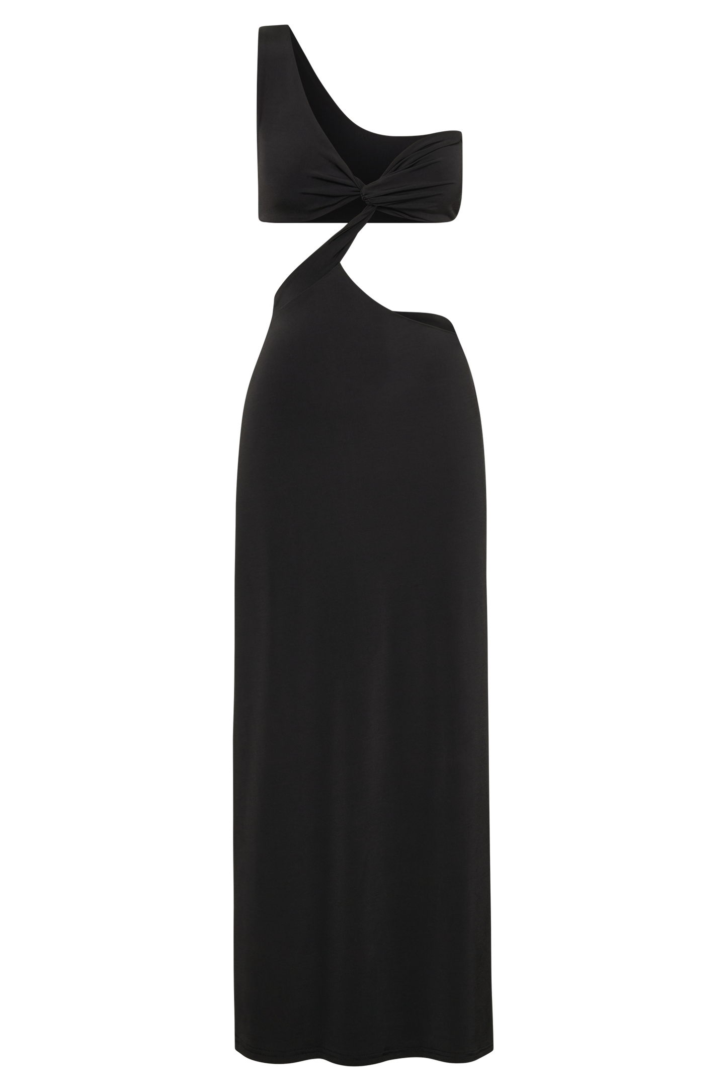 Solana One Shoulder Maxi Dress - Black