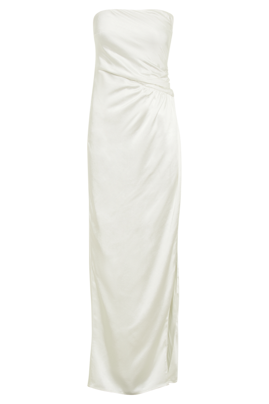 Aminah Draped Strapless Maxi Dress - Ivory