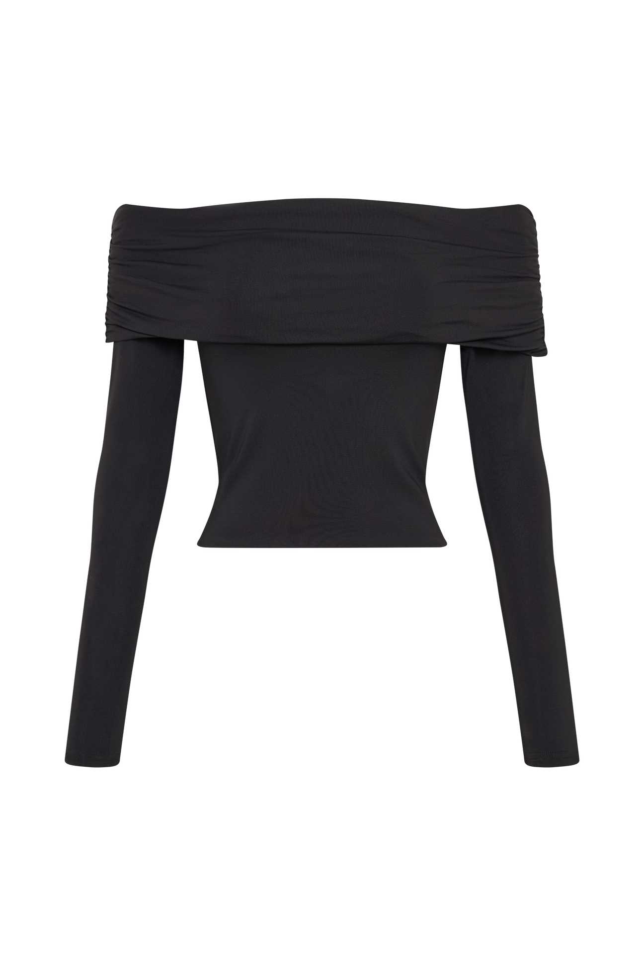 Lucinda Recycled Nylon Off Shoulder Top - Black- MESHKI U.S