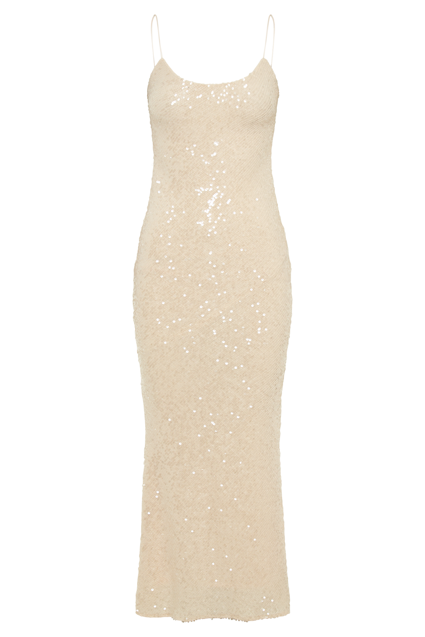 Brianna Sequin Maxi Dress - Cream