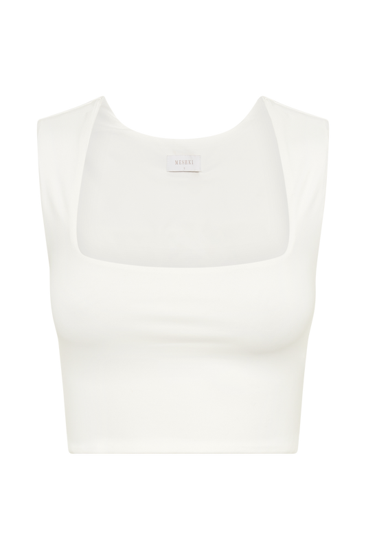 Linley Recycled Nylon Cropped Top - White