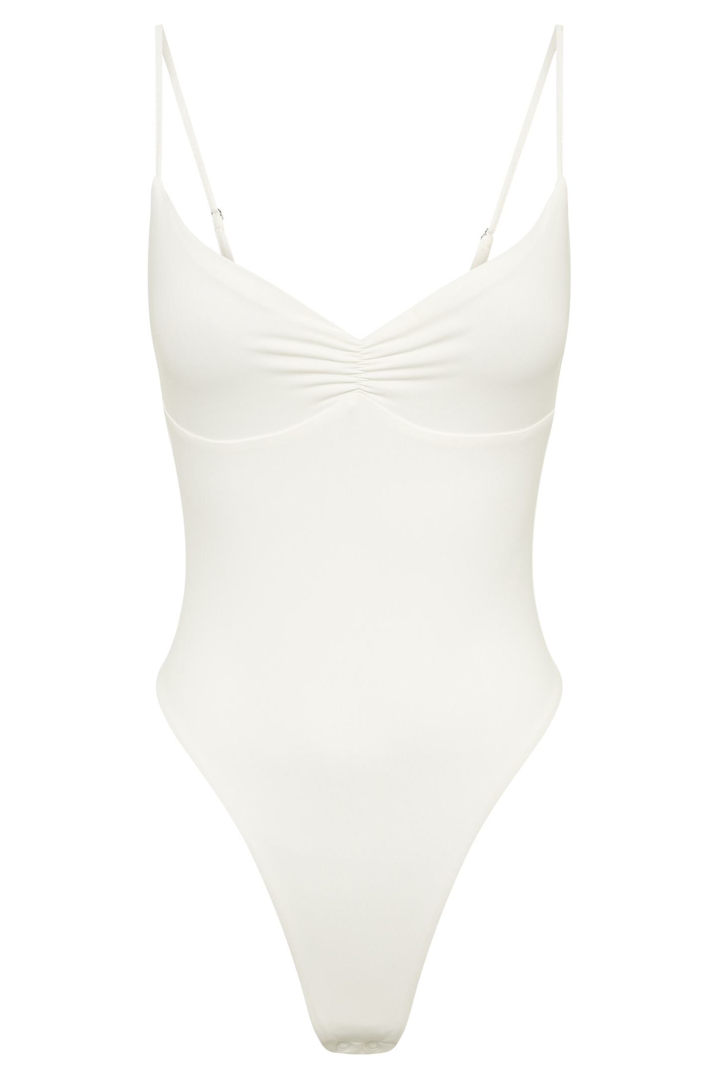 Leah Recycled Nylon Backless Bodysuit - White