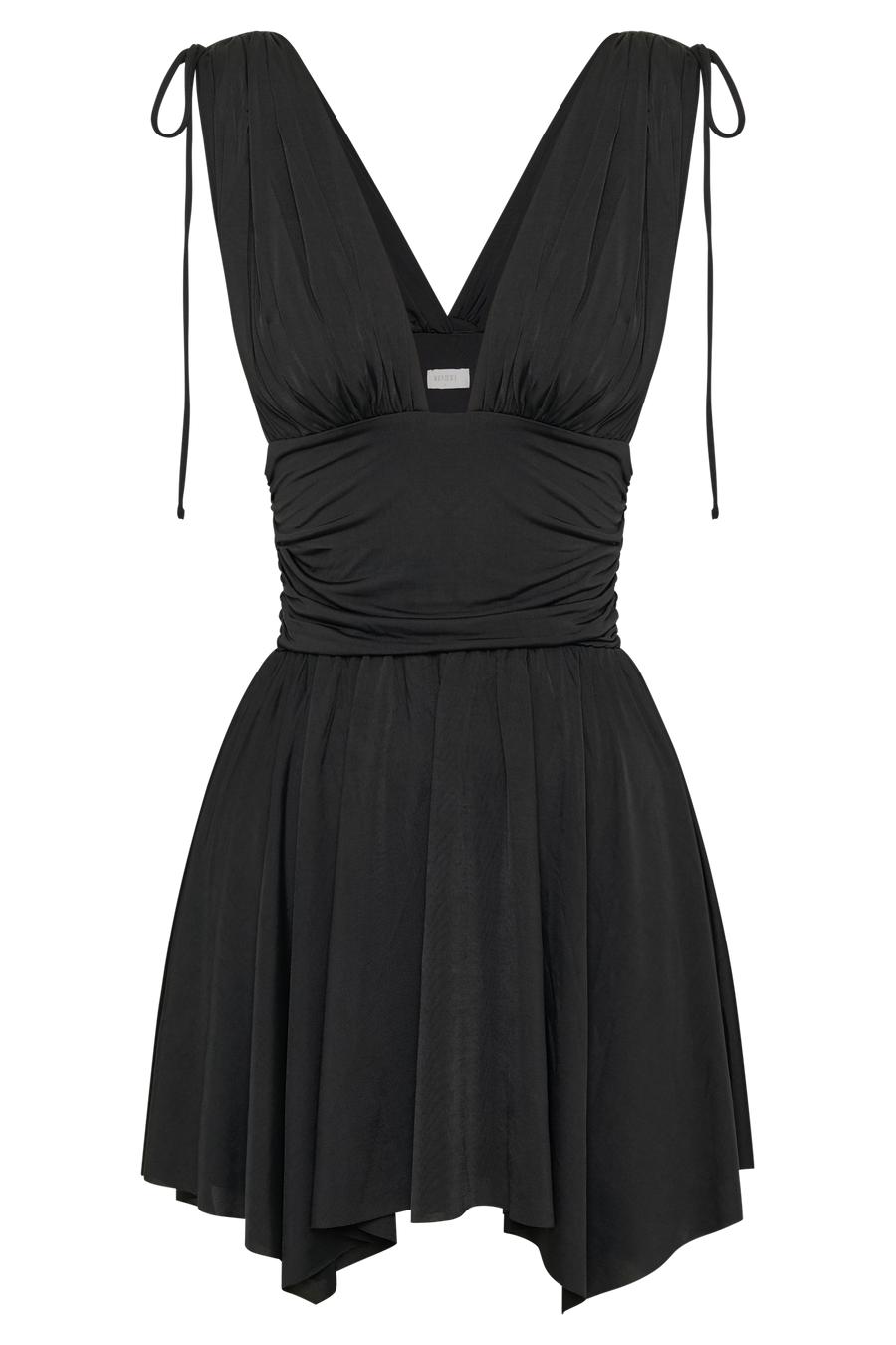 Anya Slinky A-Line Mini Dress - Black - MESHKI U.S