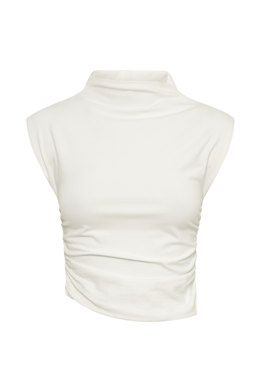 Kimber High Neck Sleeveless Top - White