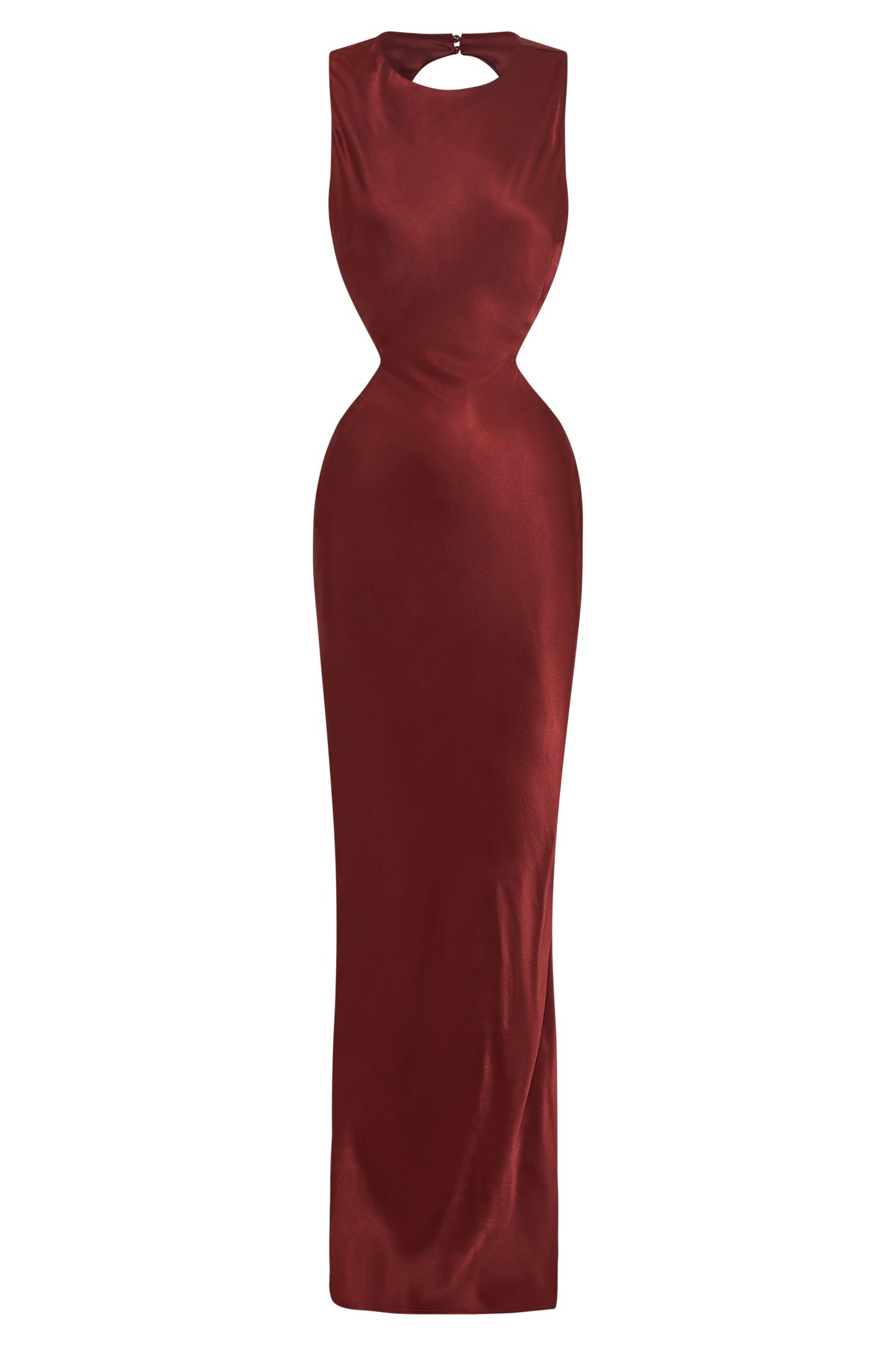 Electra Satin Cut Out Maxi Dress - Berry