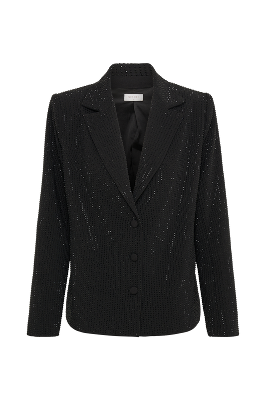 Rhett Square Diamante Jacket - Black