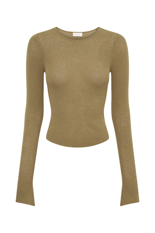 Maribelle Knit Long Sleeve Top - Olive