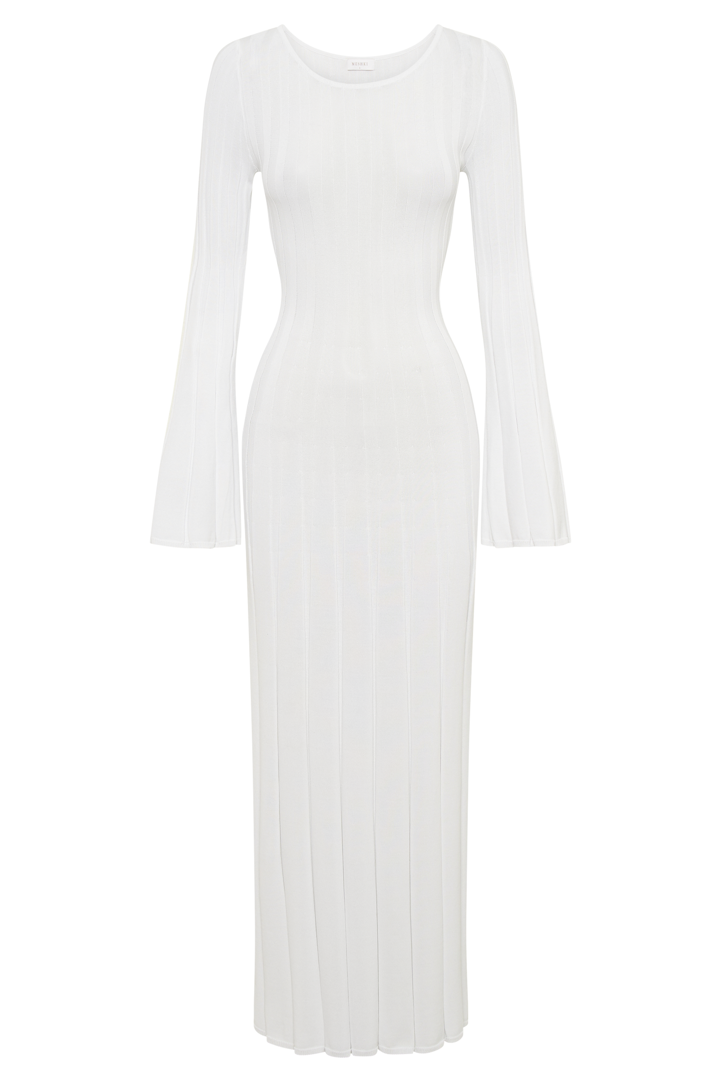 Mabel Long Sleeve Knit Maxi Dress - White