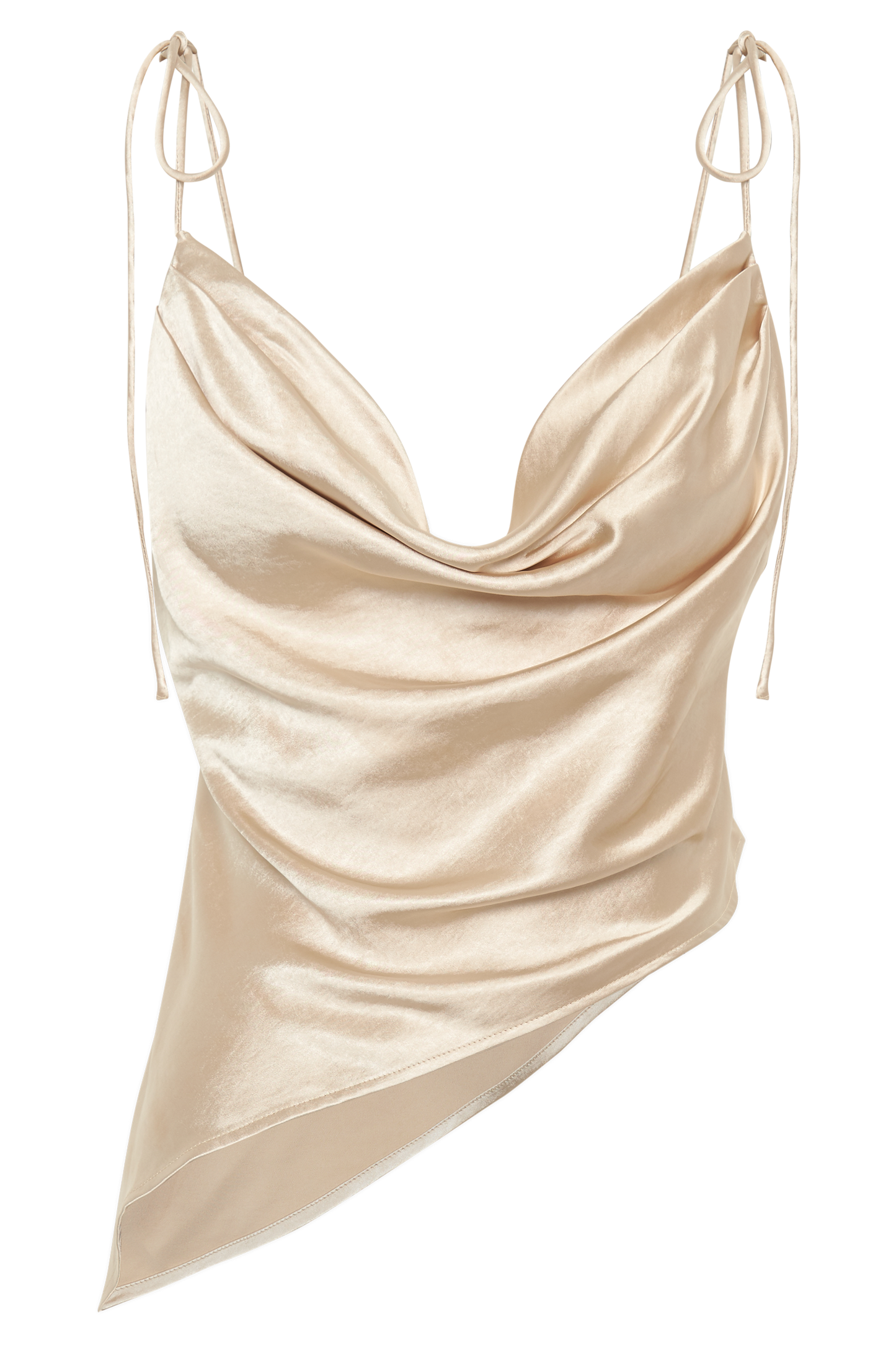 Zavani Asymmetrical Satin Camisole - Gold