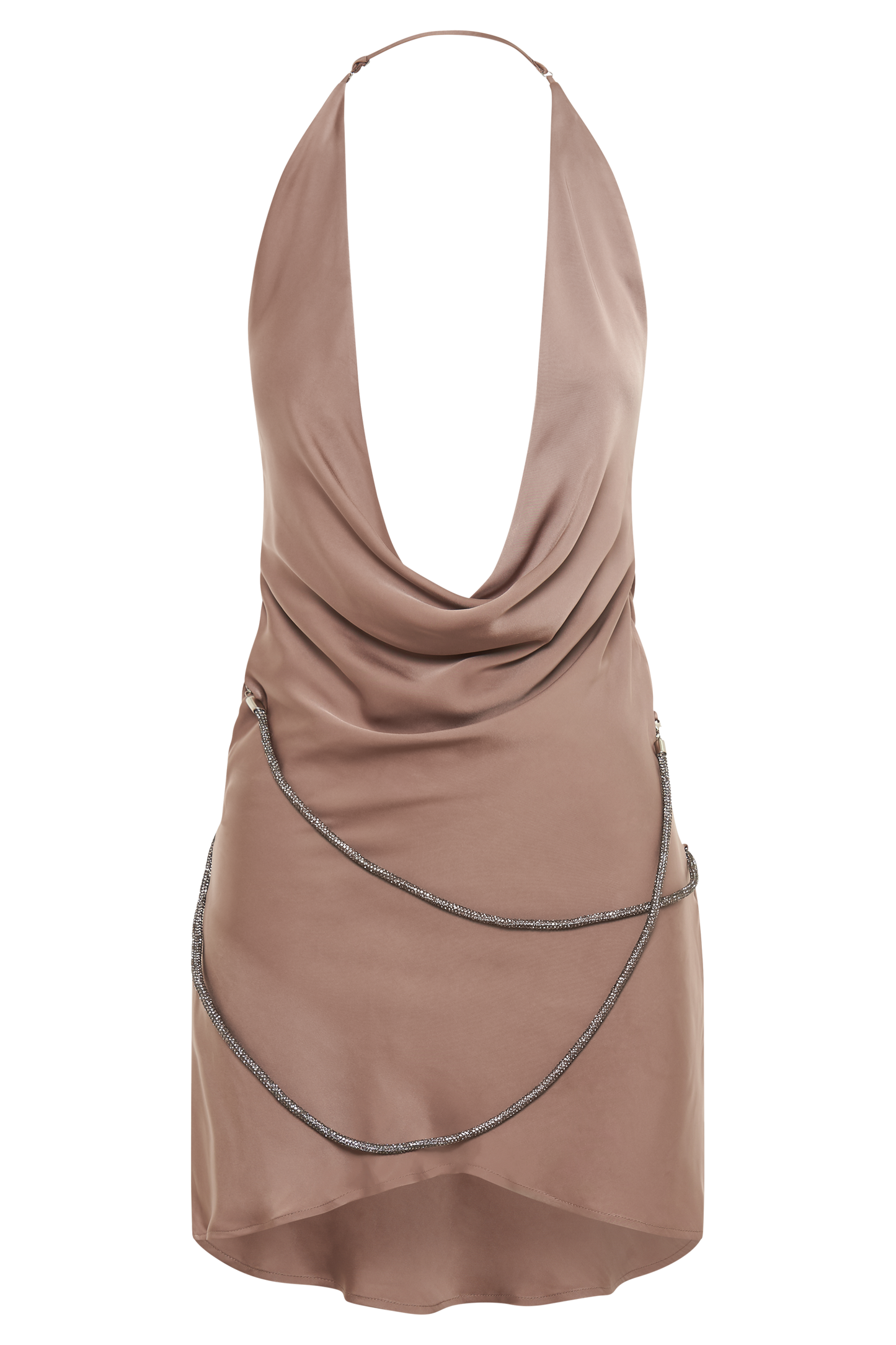 Emilia Diamante Rope Mini Dress - Mocha