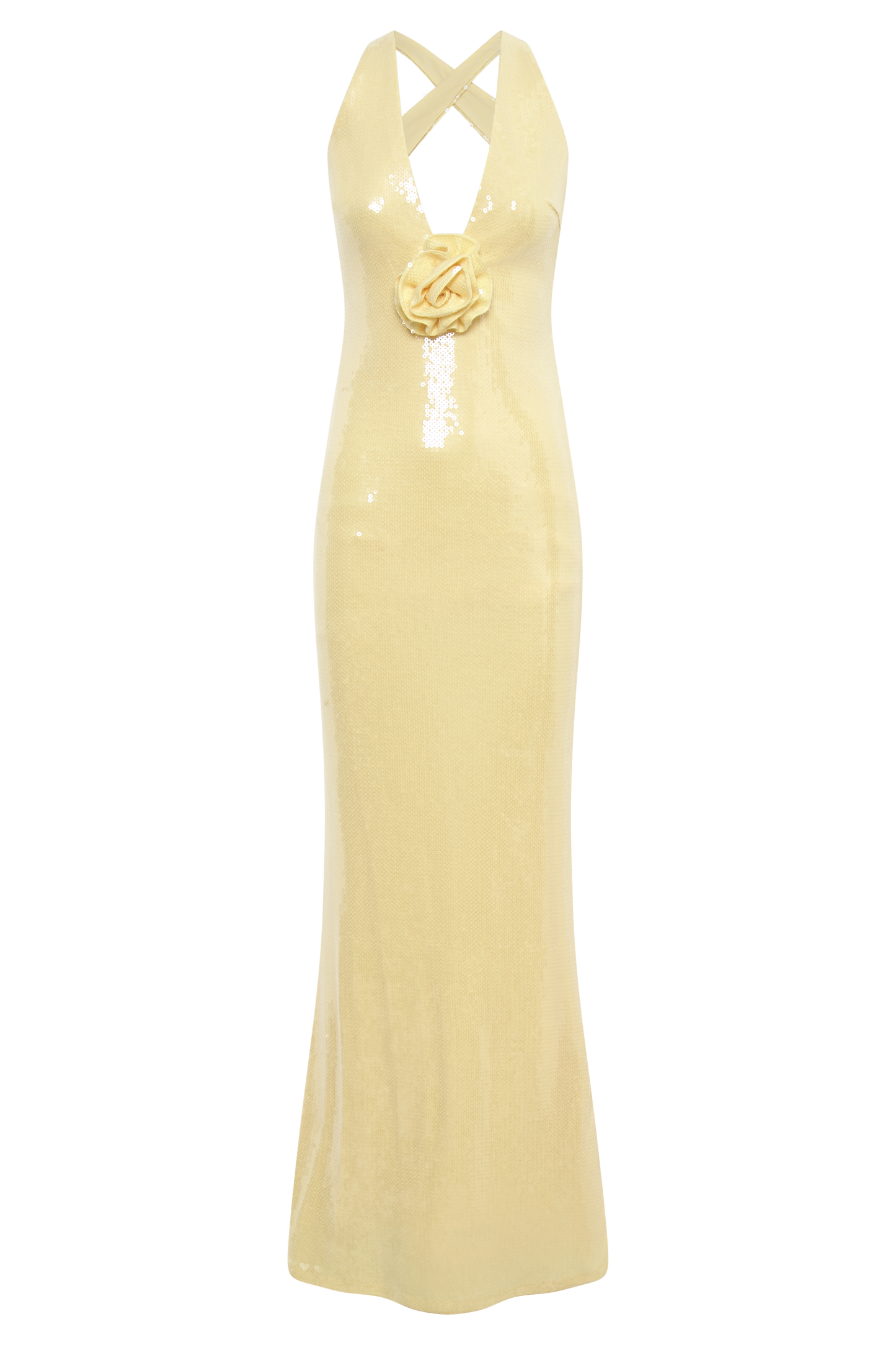 Eliza Rose Sequin Maxi Dress - Lemon