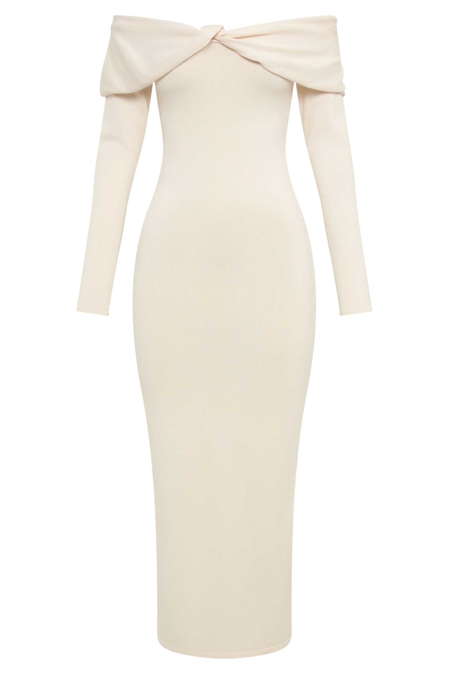 Odyssey Off Shoulder Knit Maxi Dress - Ivory