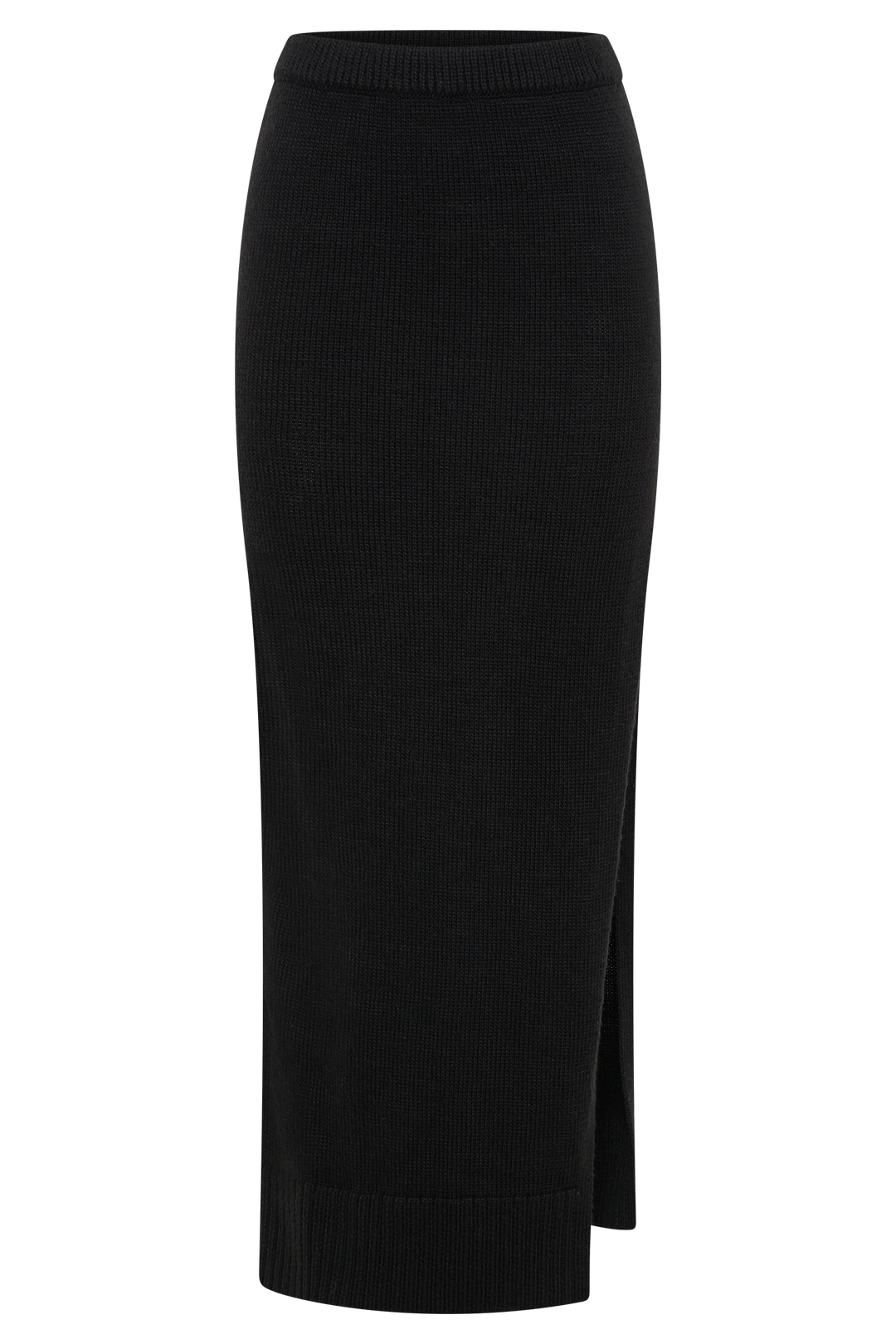 Brittany Knit Midi Skirt - Black- MESHKI U.S