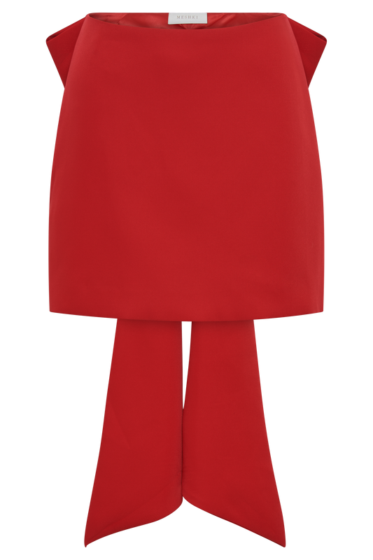 Jana Bow Mini Skirt - Red