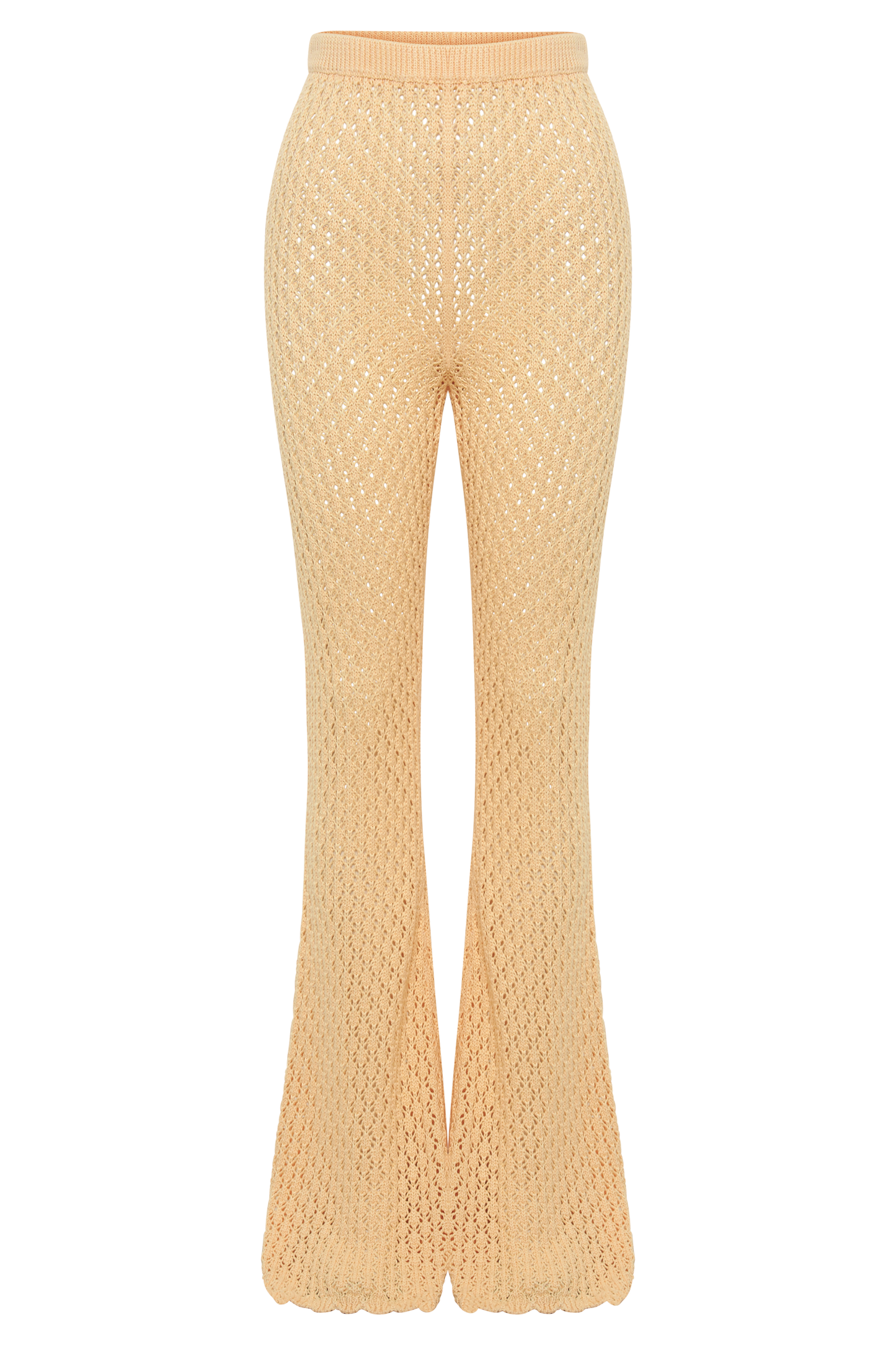 Rosana Crochet Straight Leg Pants - Apricot