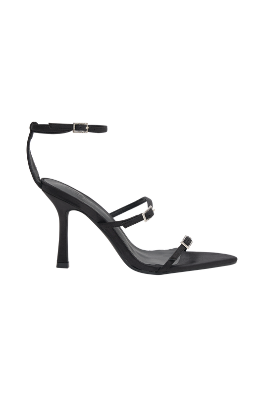 Yara Triple Strap Heel - Black