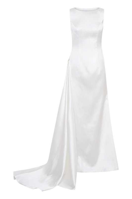 Fontanne Satin Wedding Gown - White