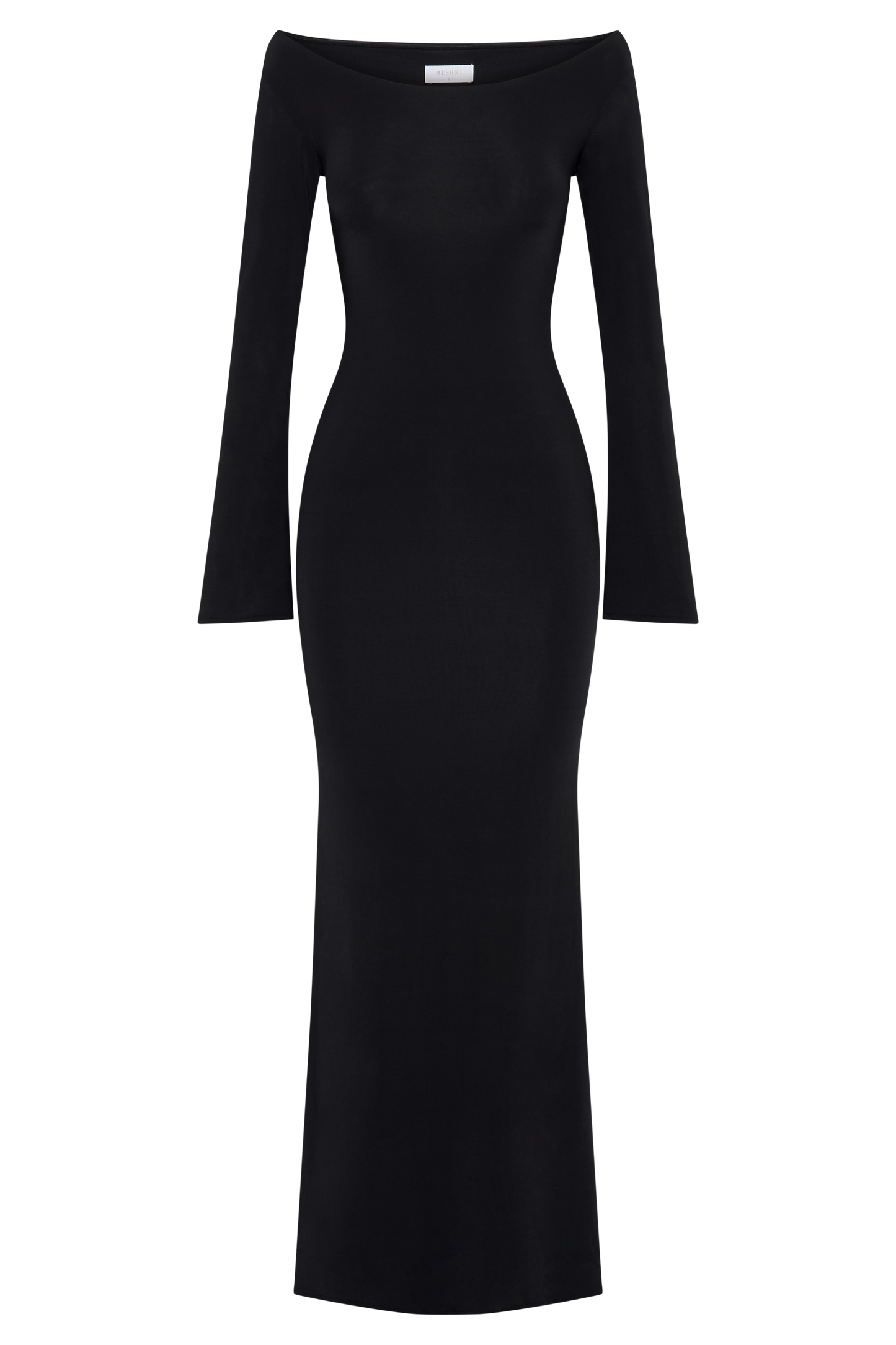 Millicent Slinky Long Sleeve Maxi Dress - Black