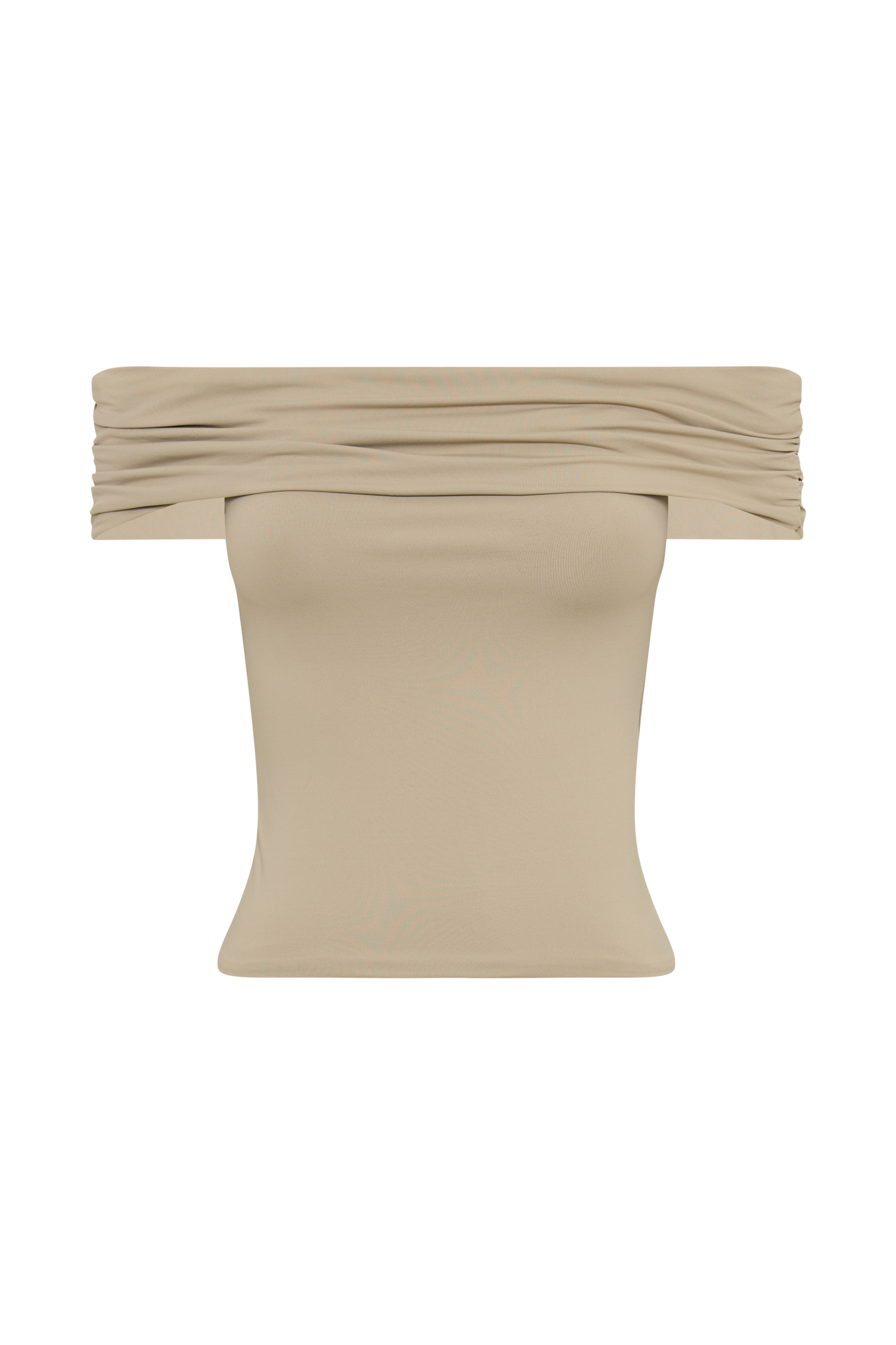 Meena Recycled Nylon Off Shoulder Top - Taupe