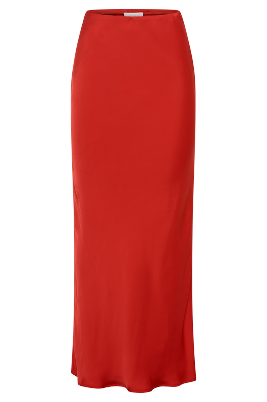 Violeta Satin Maxi Skirt - Red