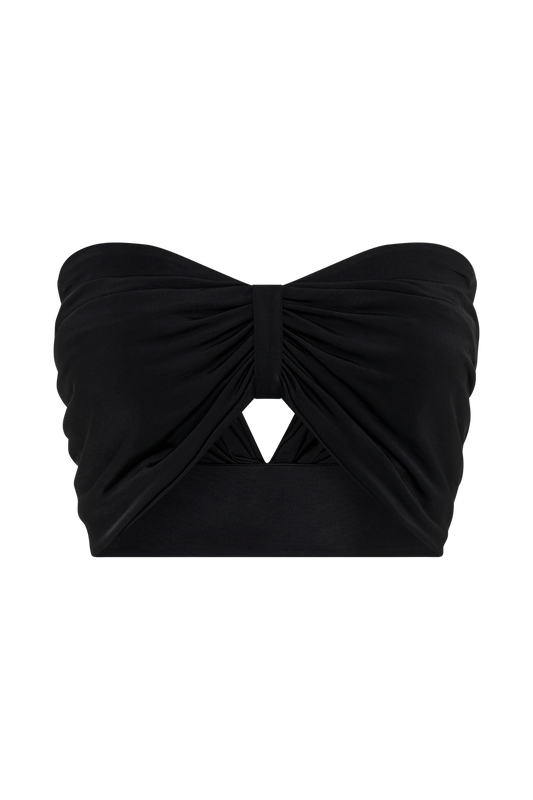 Amber Slinky Crop Top - Black