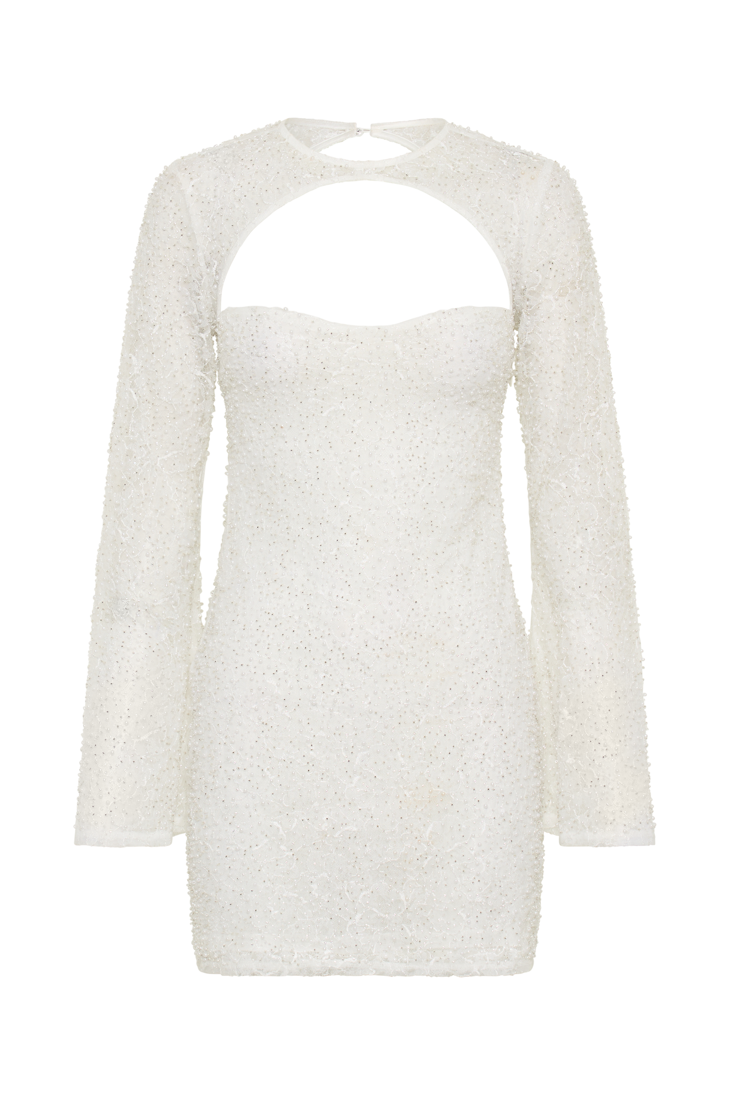 Paxton Pearl Beaded Mini Dress - White