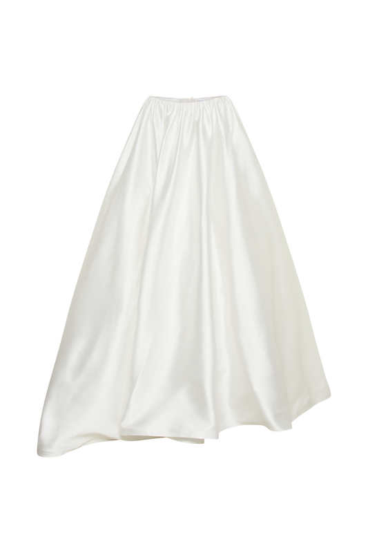 Kelsey Satin Maxi Skirt - White