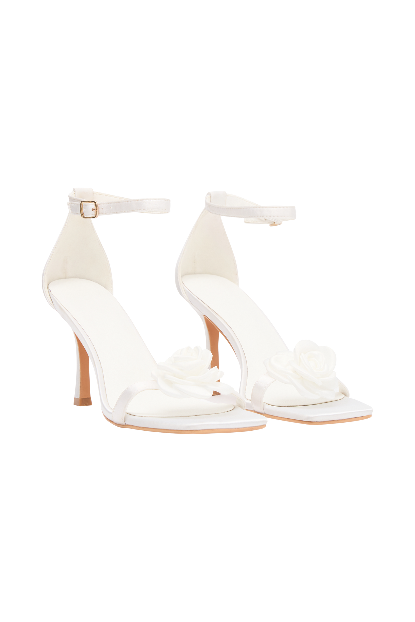 Lara Rose Satin Heel - White