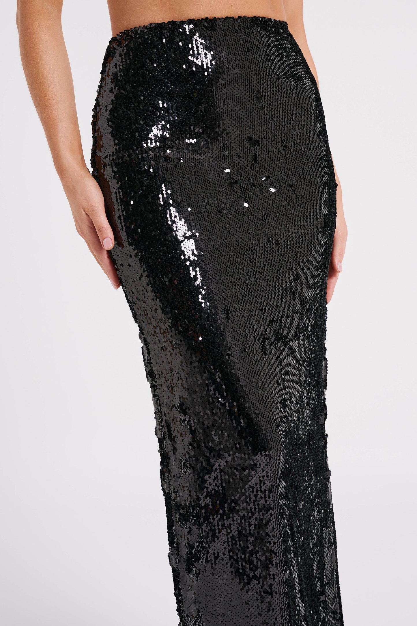 Cosette Sequin Maxi Skirt - Black