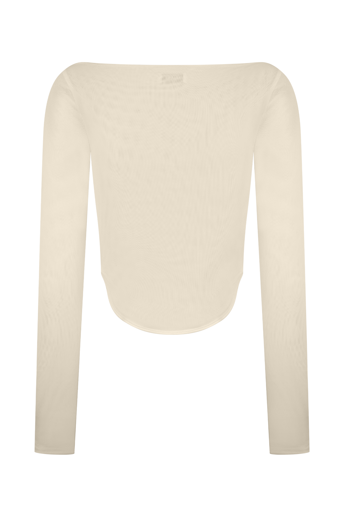 Colette Boat Neck Mesh Top - Ivory